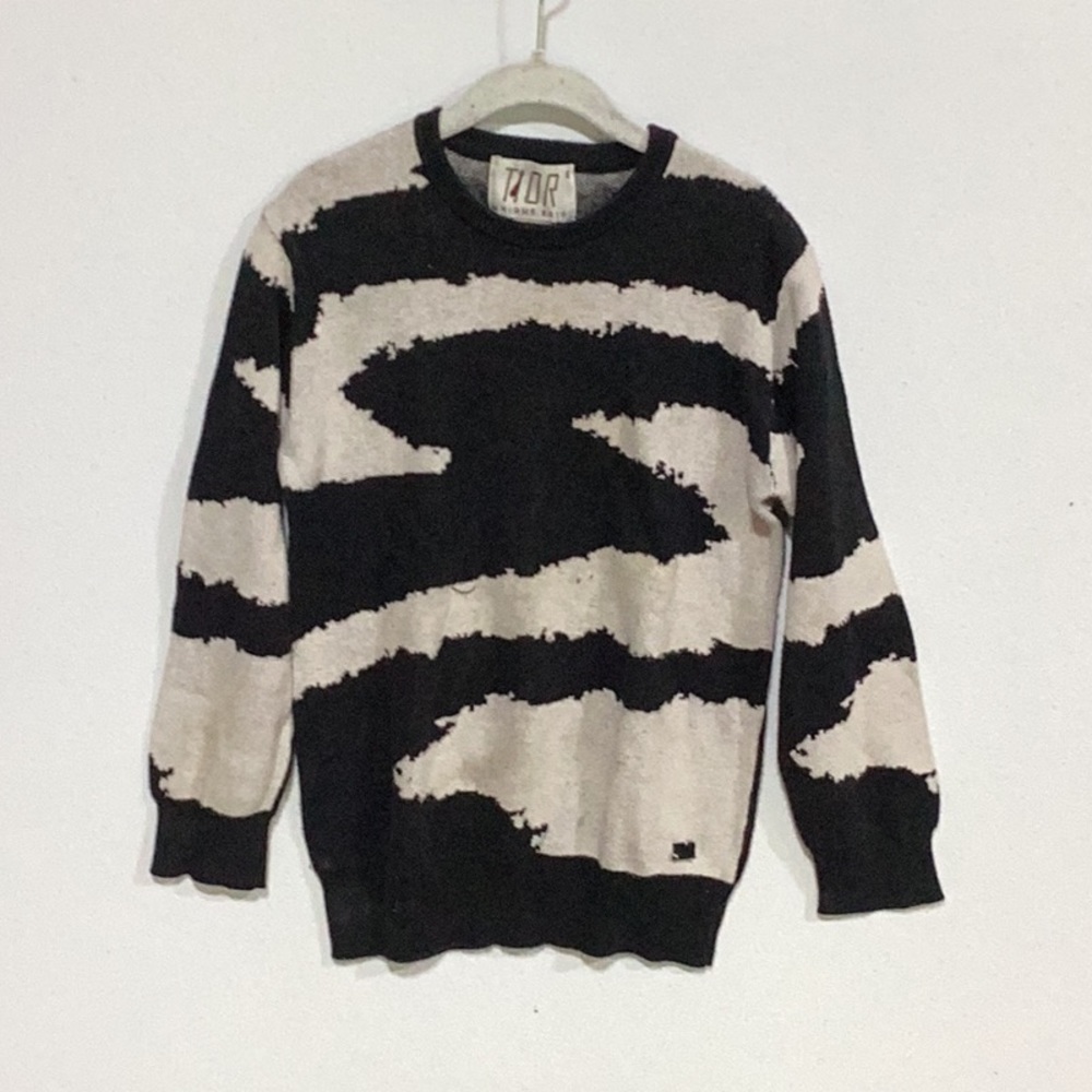 Black and grey color block kids sweater size 8
